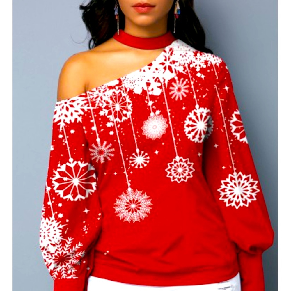 Long sleeve one shoulder blouse